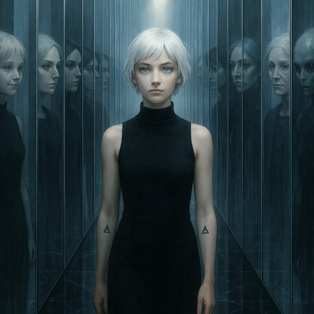 Kyra dans un couloir de miroirs infini